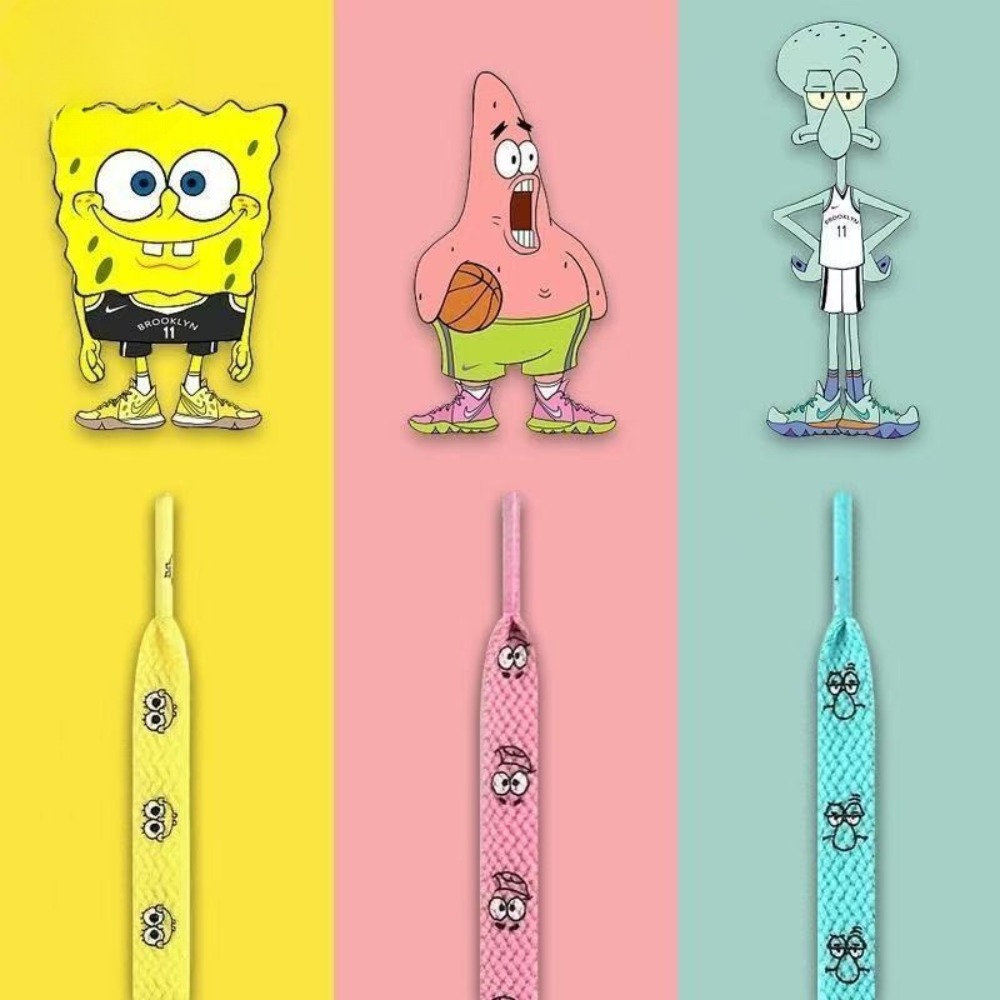 Sneaker Care Accessories - Schattige SpongeBob veters, roze geel blauw